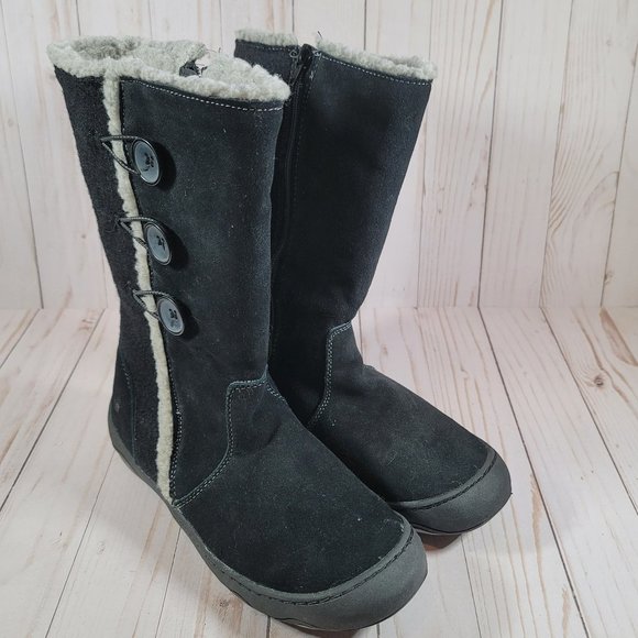 Woolrich Women's Black Suede Leather Faux Fur Lined 3 Button Winter Boots - Picture 1 of 8